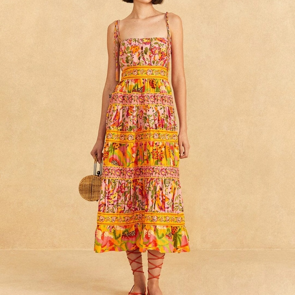 Farm Rio Mixed Fruits Midi Dress